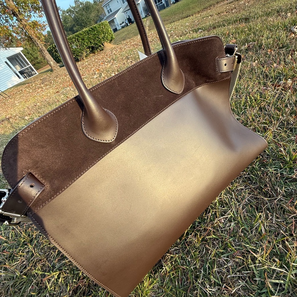 Boldrini Selleria dark brown (the ROW)/ suede tote bag/travel / trending bag - Picture 7 of 16